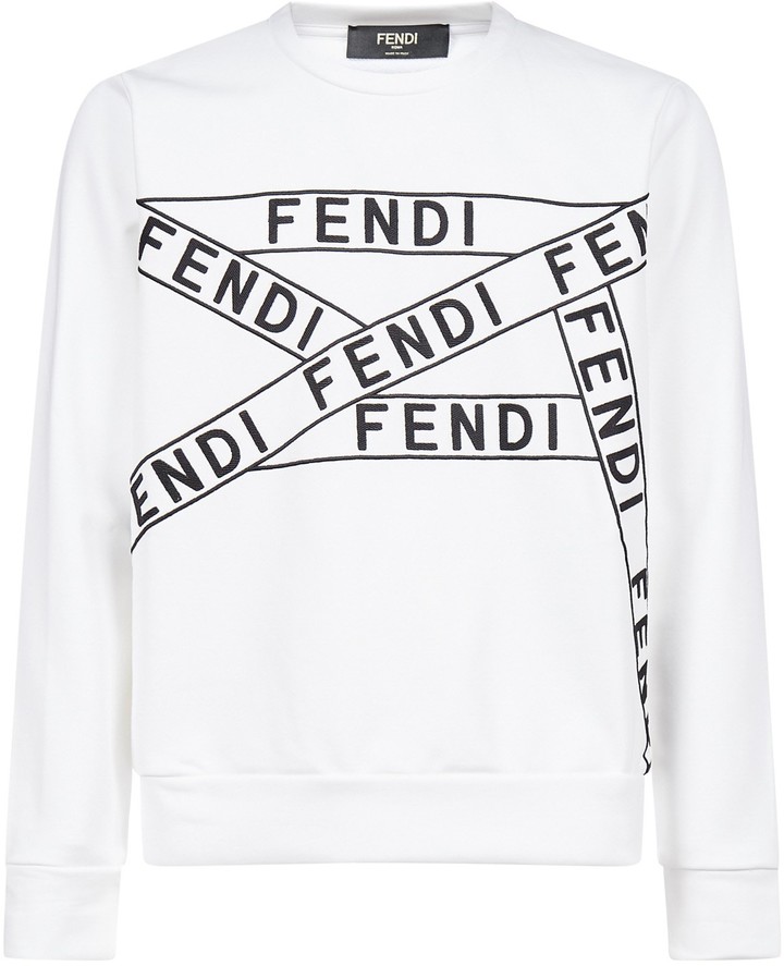 fendi tape logo sweatshirt