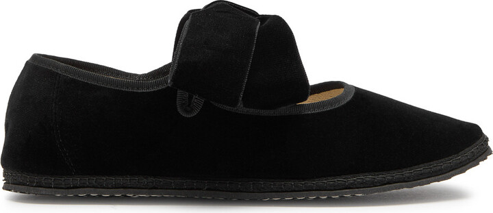Vibi Venezia Bow Velvet Mary Jane Flats