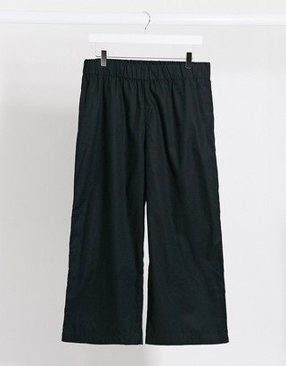 Monki Vilja organic cotton wide leg trousers in black