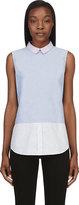 Thumbnail for your product : Band Of Outsiders Blue Chambray & Tattersall Poplin Top