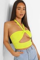 Thumbnail for your product : boohoo Slinky Cut Out Halter Top