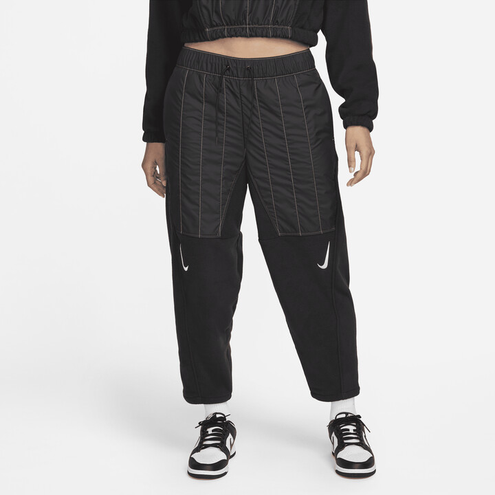Nike Women's Sportswear Swoosh Curve Plush Pants in Black ShopStyle