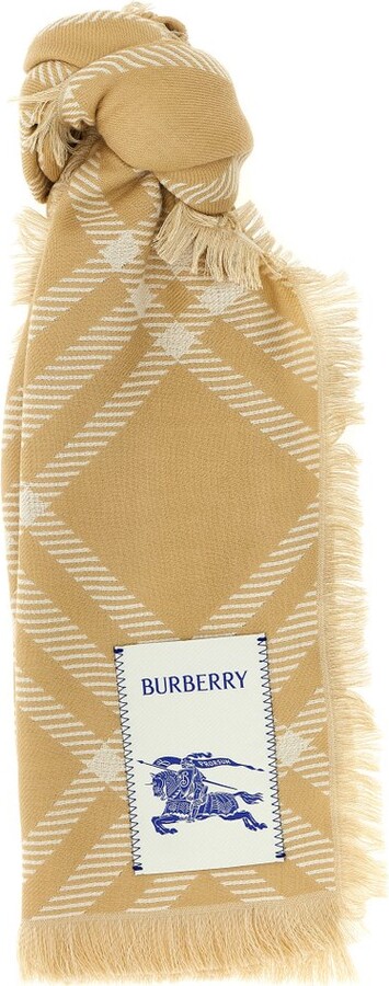 Burberry Checked Fringed Scarf