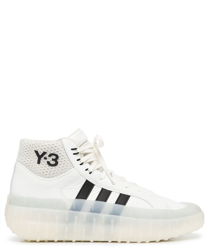 Adidas Y 3 Yohji Yamamoto Adidas Y-3 Yohji Yamamoto Men's White Leather Hi  Top Sneakers - ShopStyle