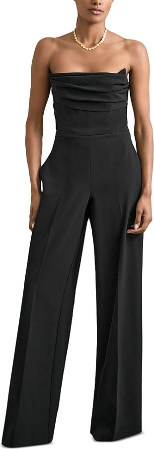 Reiss Ayla Structured Bandeau Jumpsuit