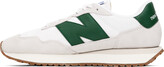 Thumbnail for your product : New Balance White & Green 237 Sneakers