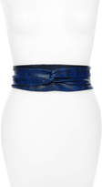 Thumbnail for your product : ADA Python Embossed Calfskin Leather Wrap Belt