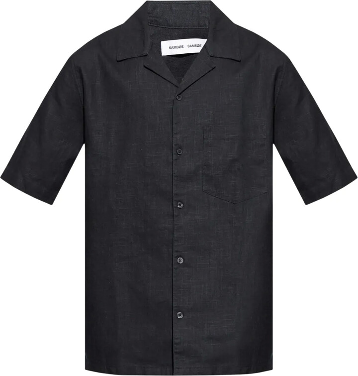 Samsoe & Samsoe Short-Sleeve Linen-Blend Shirt