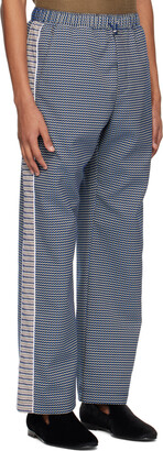 Ahluwalia Blue Jacquard Trousers