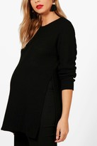 Thumbnail for your product : boohoo Maternity Side Split Moss Stitch Sweater