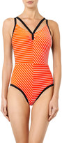 Thumbnail for your product : Roksanda Olinda V-neck striped swimsuit