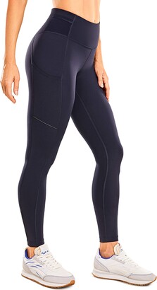 CRZ YOGA Women's High Waisted Compression Leggings with Pockets Hugged  Feeling Workout Pants -28'' Navy 16 - ShopStyle Activewear Trousers