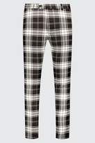Thumbnail for your product : boohoo Tartan Ankle Zip Detail Smart Trouser