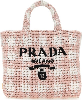 Mini Patterned Jacquard Tote Bag in Multicoloured - Prada