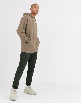 ASOS Design DESIGN oversized longline hoodie in brown