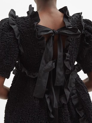 Cecilie Bahnsen Lotta Ruffled Cotton-blend Mini Dress - Black