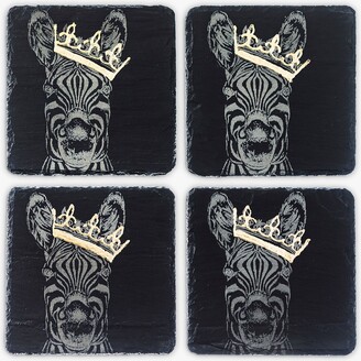 Selbrae House Crown Zebra Slate Coasters