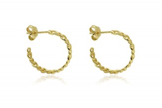 Boho Betty Mathis Gold Plated Sterling Hoop Earrings