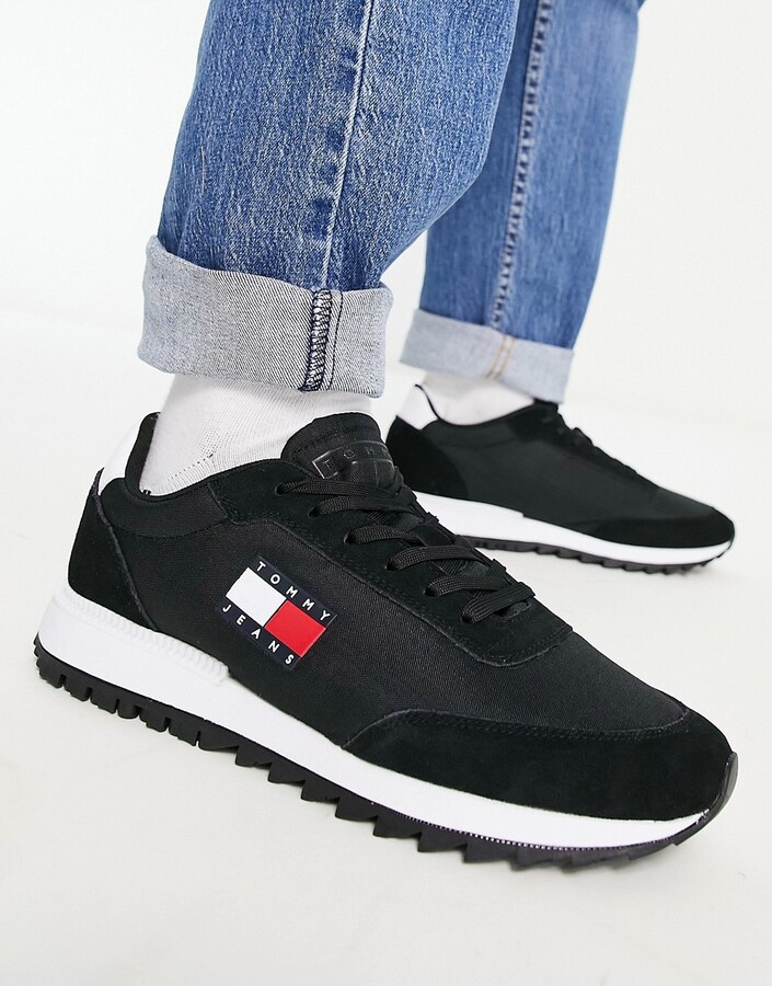 Tommy Jeans retro evolve trainer in black - ShopStyle