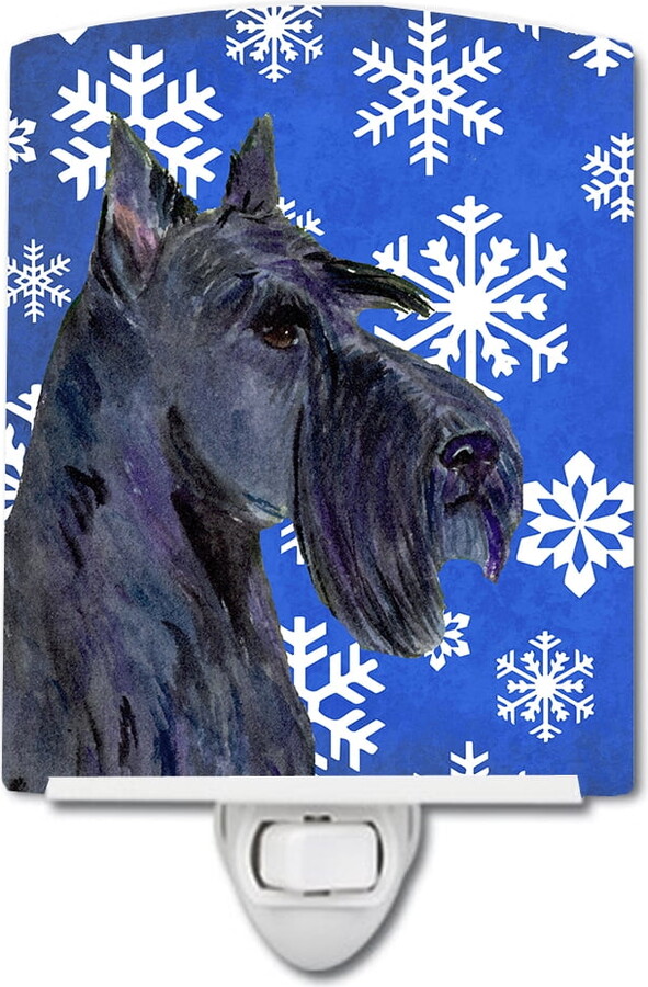 Caroline's Treasures SS4667CNL Scottish Terrier Winter Snowflakes Holiday Ceramic Night Light, 6x4x3", multicolor