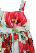 Thumbnail for your product : Dolce & Gabbana Children Cardinal's guard-print silk dress