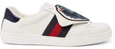 Thumbnail for your product : Gucci Ace Embroidered Leather Sneakers - White