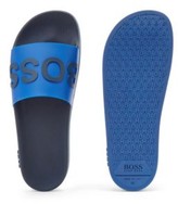 Thumbnail for your product : Logo slides with monogram-embossed outsole