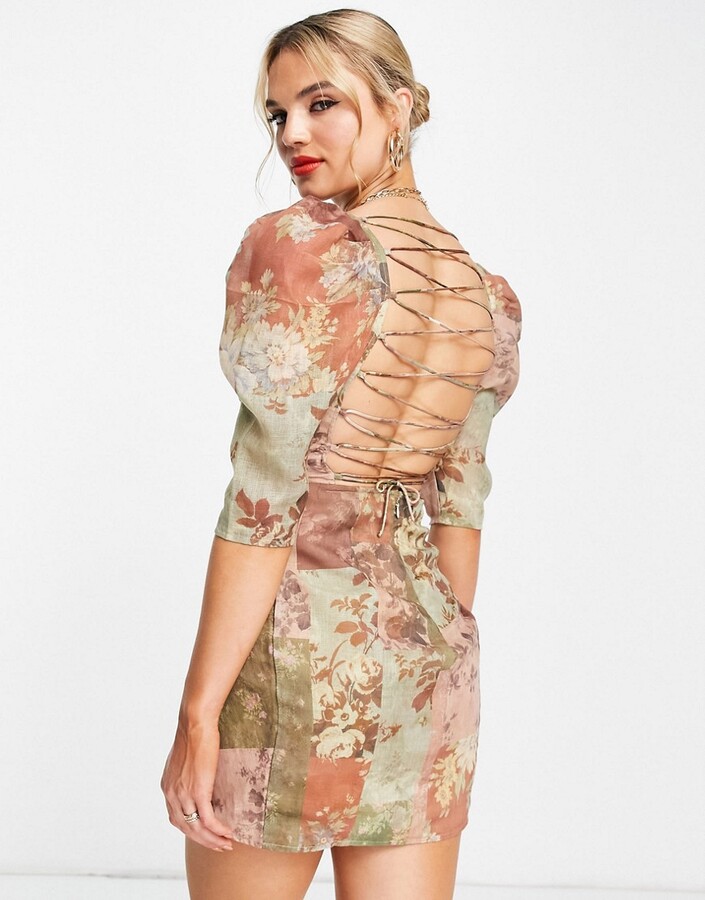 ruched wrap mini skirt