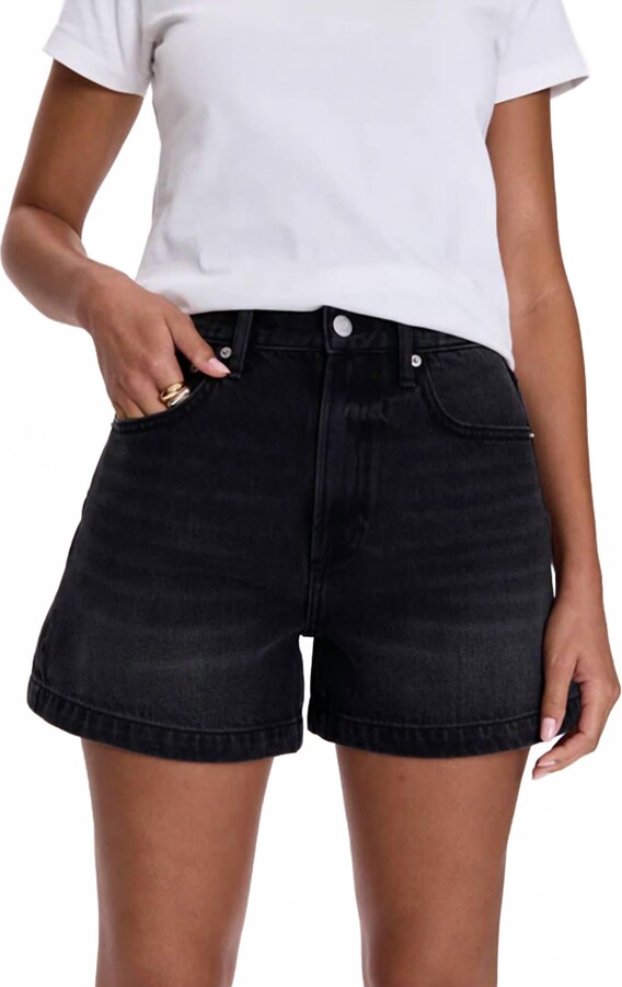 Pistola Denim Saige Rigid Denim Shorts In Black