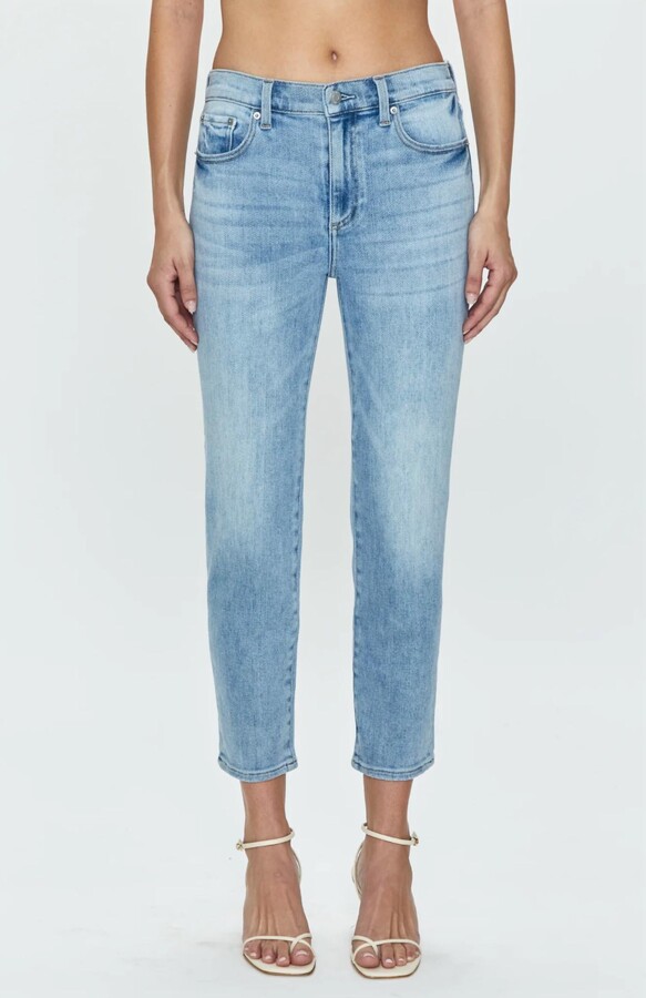 Pistola Denim Monroe Crop High Rise Cigarette Jeans In Sea Air