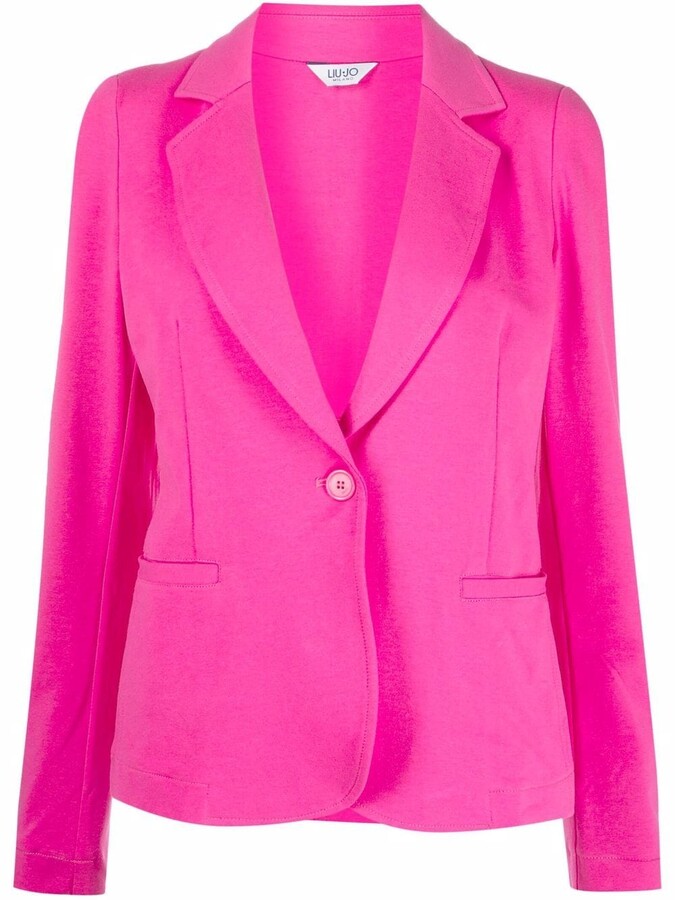 pink cotton blazer