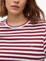 Thumbnail for your product : MANGO Recycled Cotton Striped Logo T-Shirt, Dark Red