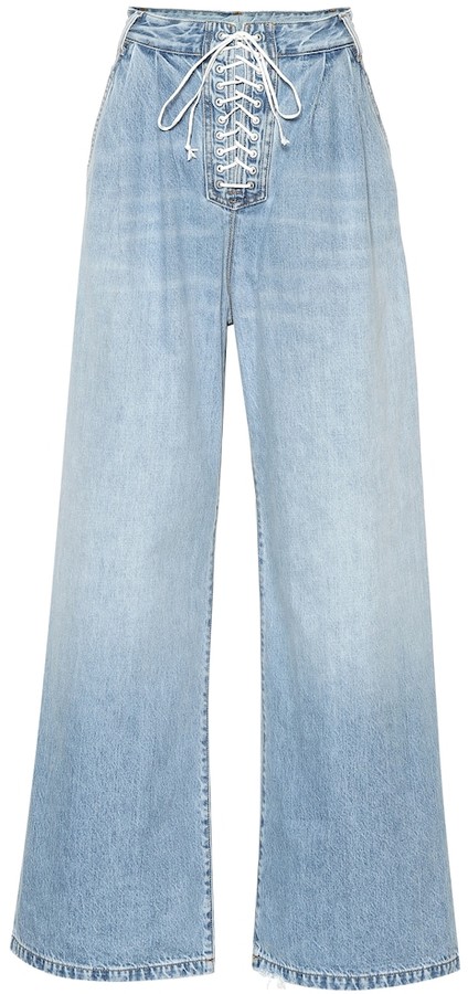 Lace Up Front Blue Jeans | ShopStyle