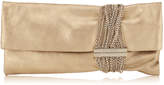 Thumbnail for your product : Jimmy Choo Chandra Gold Metallic Cracked Leather Clutch Bag