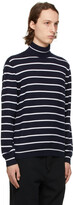 Thumbnail for your product : Ralph Lauren Purple Label Navy & White Cashmere Jersey Sweater
