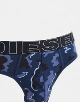 Thumbnail for your product : Diesel 3 pack camo print briefs in blue