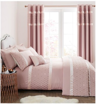 Catherine Lansfield Sequin Cluster Bedspread Throw - Pink