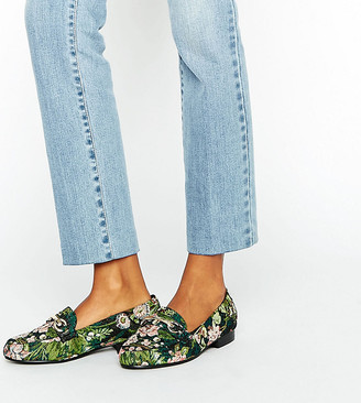 ASOS Mineral Wide Fit Jacquard Loafers