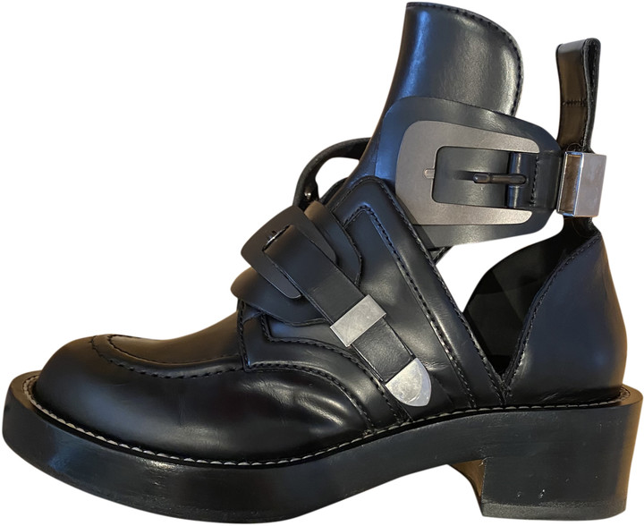 balenciaga ceinture ankle boots black