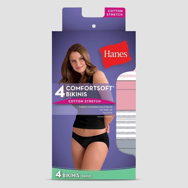 Hanes Originals Women's Seamless Rib Bikini Underwear, 3-Pack 