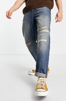 Thumbnail for your product : Topman Relaxed Rip & Repair Jeans