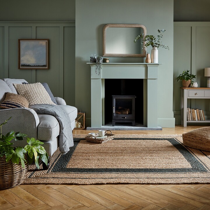 Dunelm Stanford Churchgate Border Jute Square Rug Stanford Border