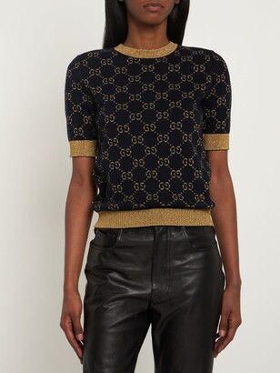Gucci GG Supreme cotton & lurex knit sweater - ShopStyle