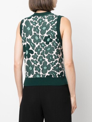 Barrie Floral Knitted Sleeveless Pullover