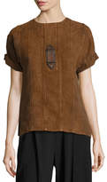 Thumbnail for your product : Ralph Lauren Collection Sahara Heavy Linen Tee, Brown