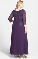 Thumbnail for your product : J Kara Beaded Mock Two-Piece Gown (Plus)