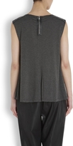 Thumbnail for your product : Alice + Olivia Charcoal leather trimmed jersey top
