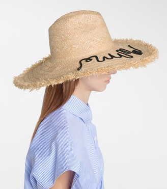 Miu Miu Embroidered raffia hat