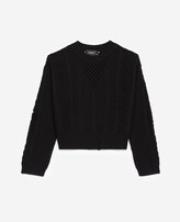 Thumbnail for your product : The Kooples Black sweater in wool/cashmere with rips