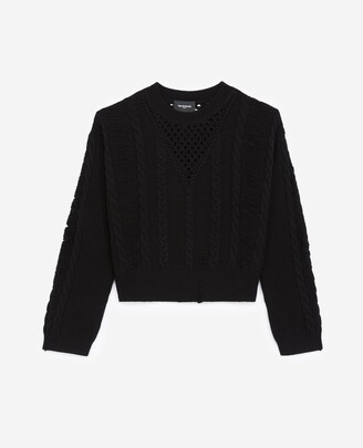 The Kooples Black sweater in wool/cashmere with rips